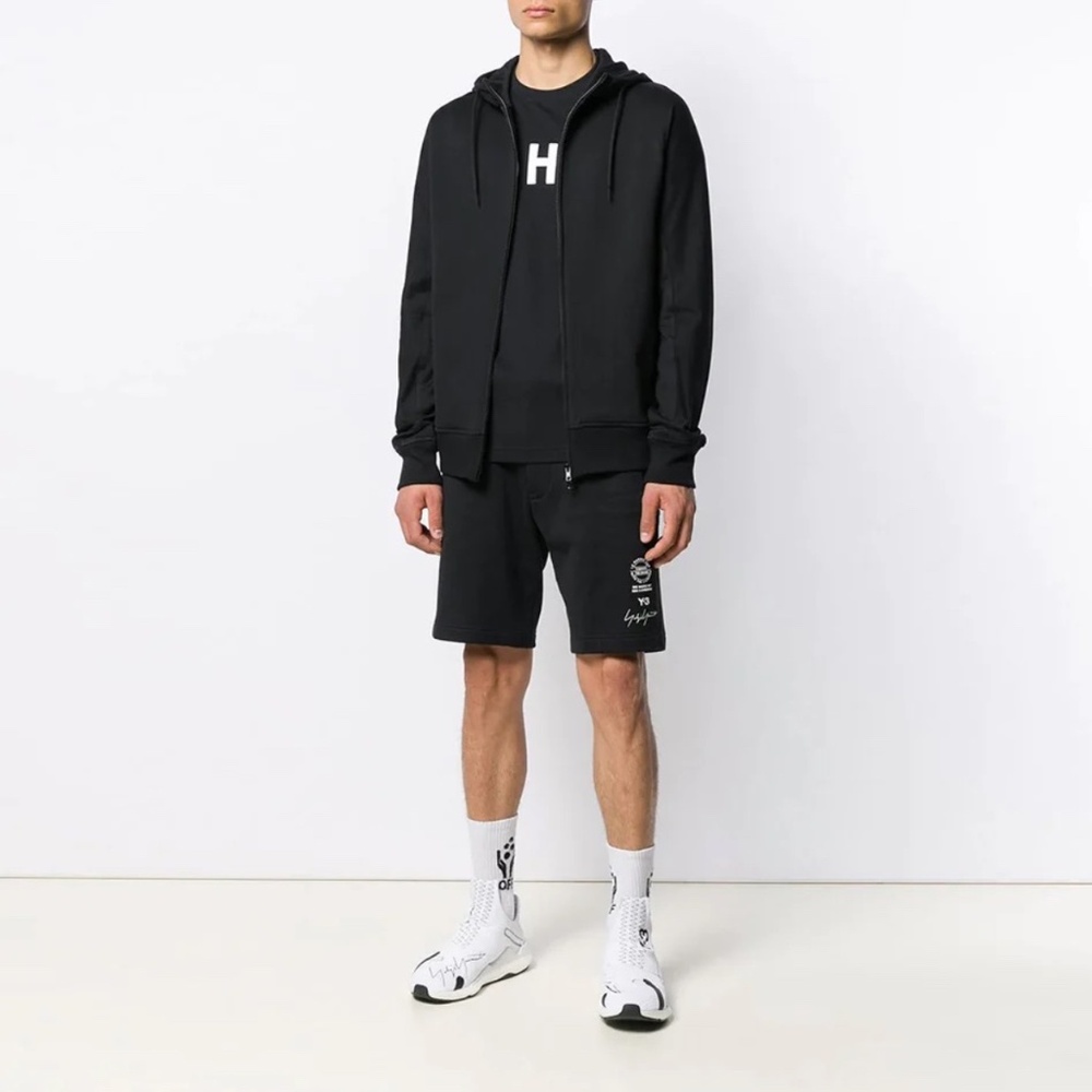 Y-3 LOGO PRINTING CLASSIC ZIP HOODIE BLACK SIZE M "NWT"